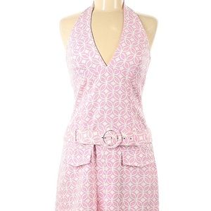 60s inspired halter barbie pink dress